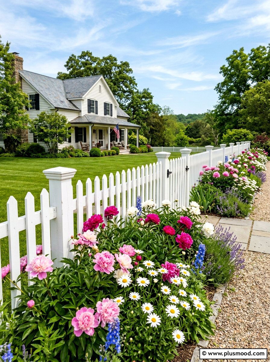 White Picket Fence - 25 small backyard ideas farmhouse style