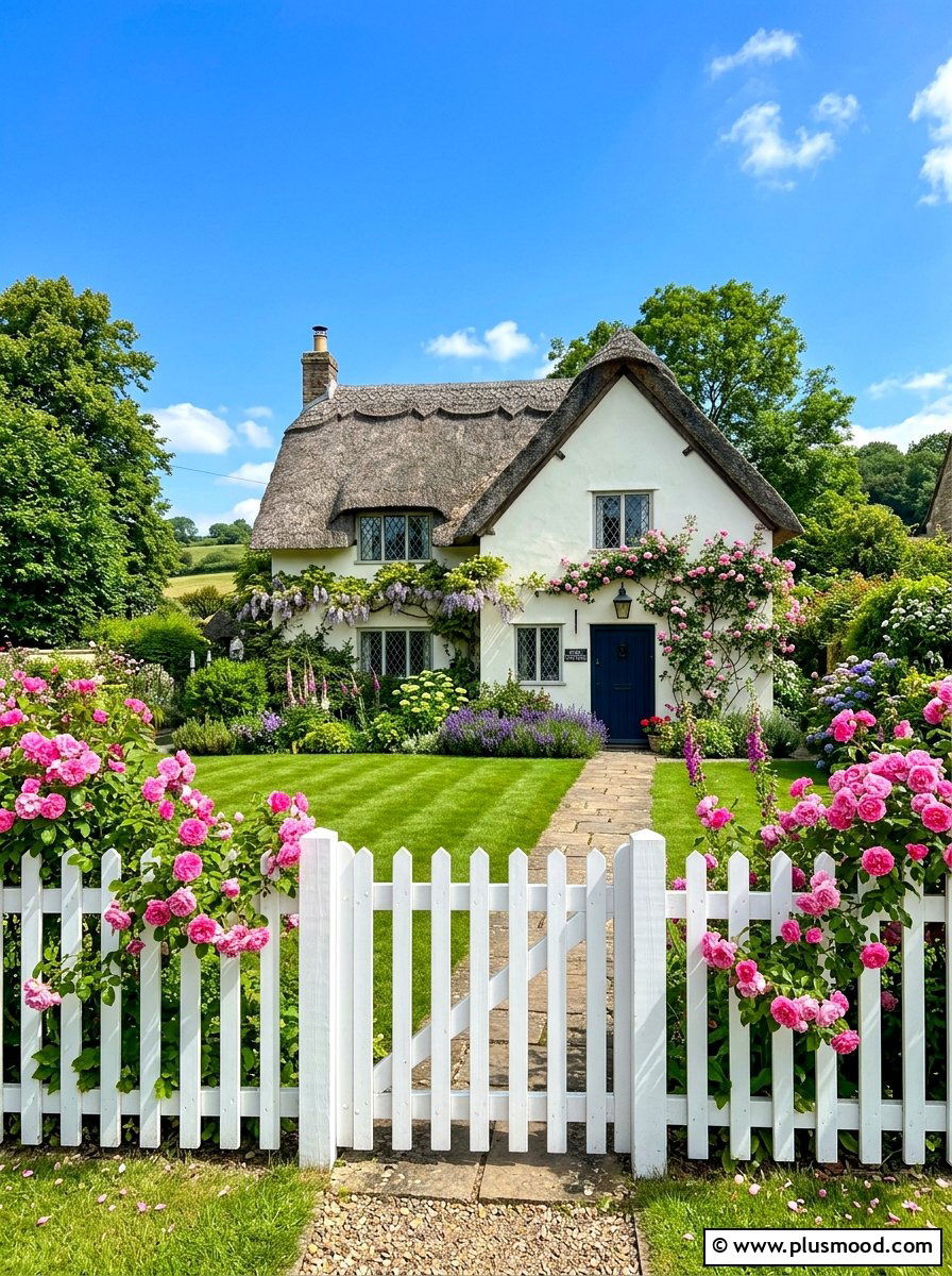 White Picket Fence - 25 summer entryway curb appeal ideas