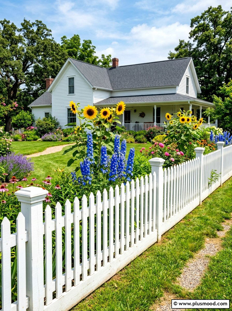 White Picket Fence - 25 summer farmhouse landscaping ideas