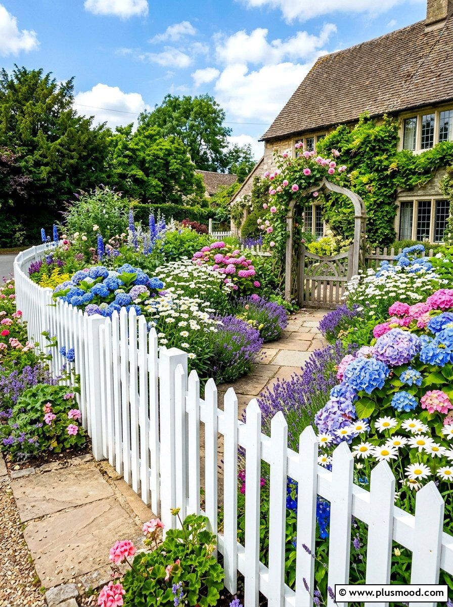 White Picket Fence Garden - 25 summer farmhouse garden ideas
