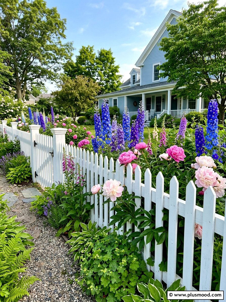 White Picket Fence Garden - 25 summer curb appeal landscaping ideas
