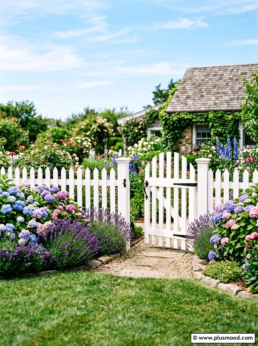 White Picket Fence Gate - 25 small backyard ideas with gate entry