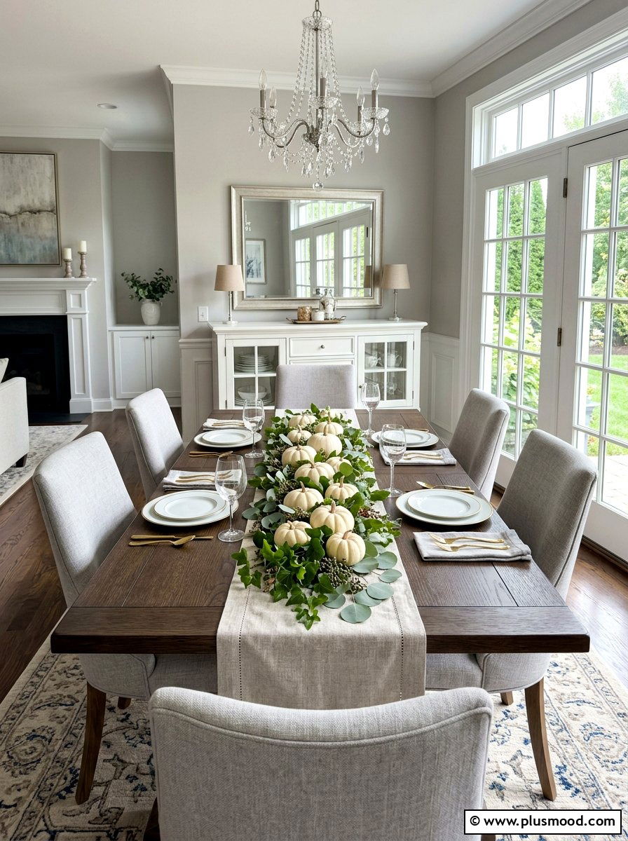 White Pumpkin Decor - 25 late summer centerpiece ideas