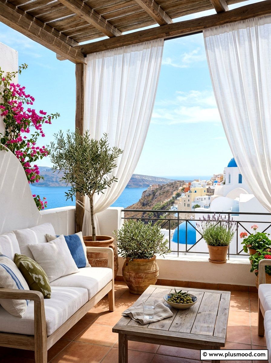 White Sheer Balcony Curtains - 25 summer balcony curtain ideas