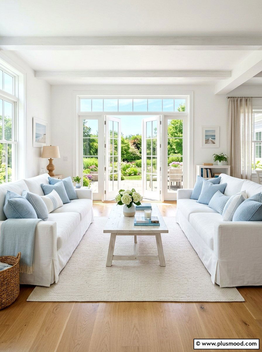 White Slipcover Room - 25 elegant summer decor ideas