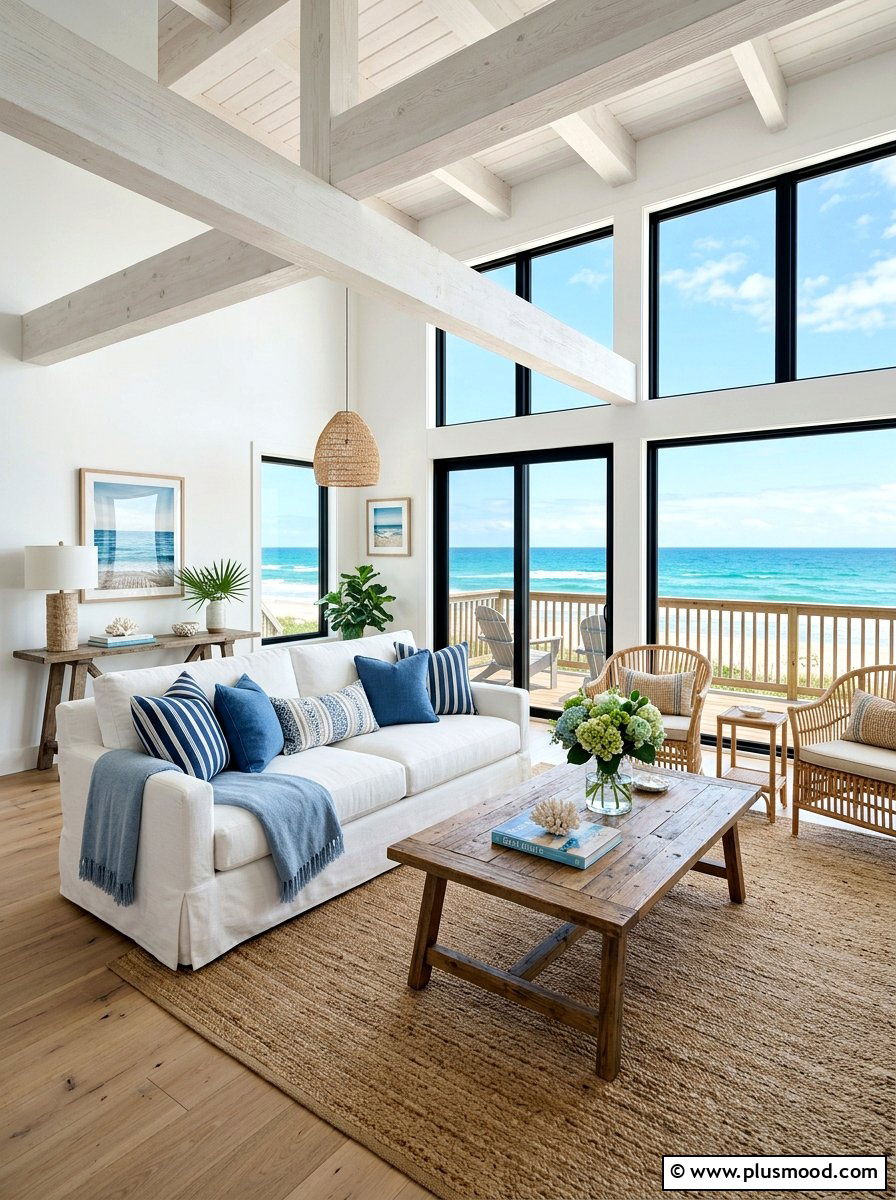 White Slipcovered Sofa - 25 easy summer home decor ideas