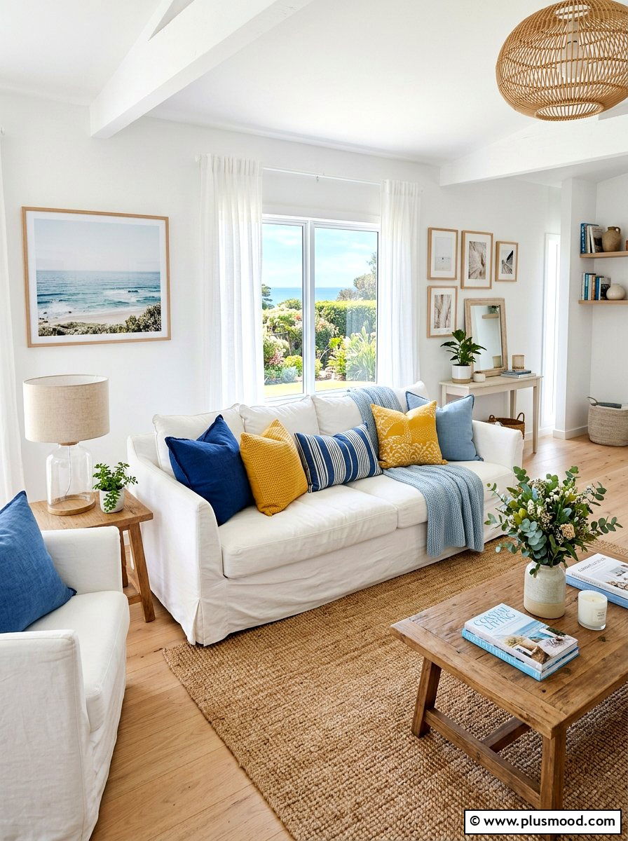 White Slipcovered Sofa - 25 easy summer home ideas