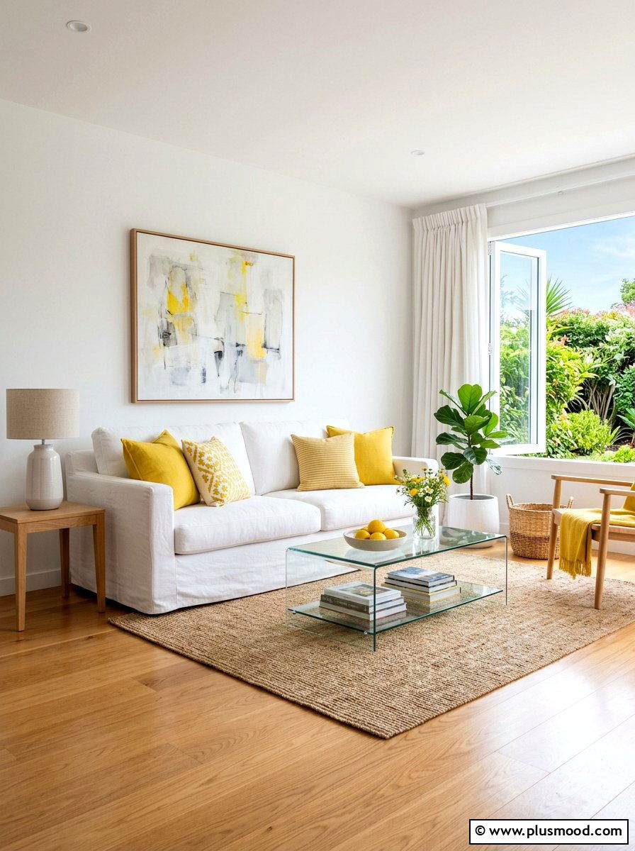 White Slipcovered Sofa Living Room - 25 summer living room decor ideas