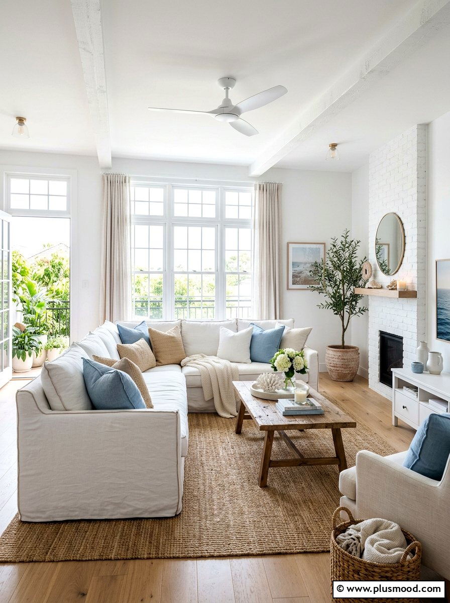 White Slipcovers - 25 summer decor ideas for apartments