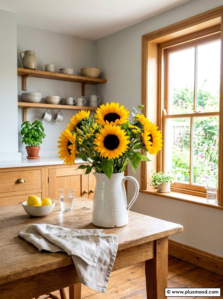 White Stoneware Water Pitcher - 25 summer kitchen accessories ideas