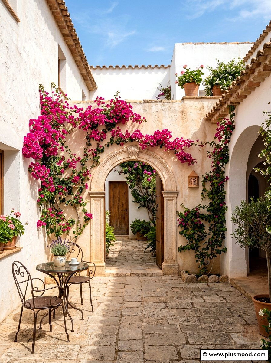 White Stucco Walls - 25 summer Mediterranean patio ideas