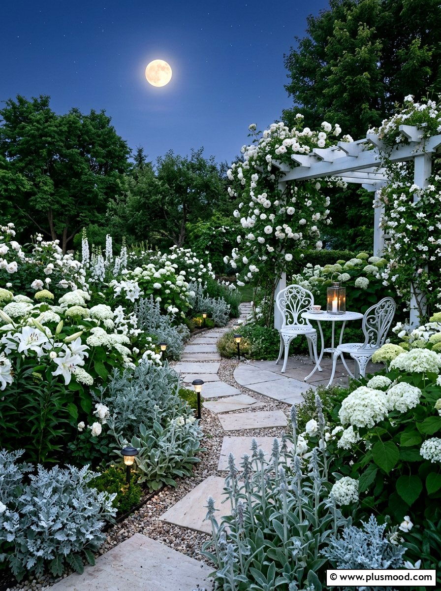 White Summer Moon Garden - 25 beautiful summer garden ideas