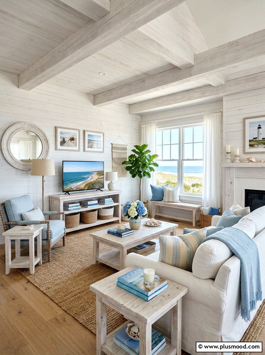 White Washed Furniture - 25 airy summer living room ideas