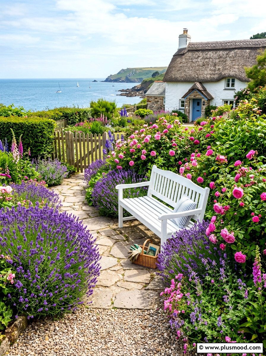 White Wooden Bench - 25 summer garden bench ideas