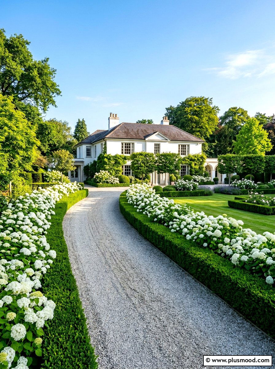 White and green classic landscape - 25 summer color scheme landscaping ideas
