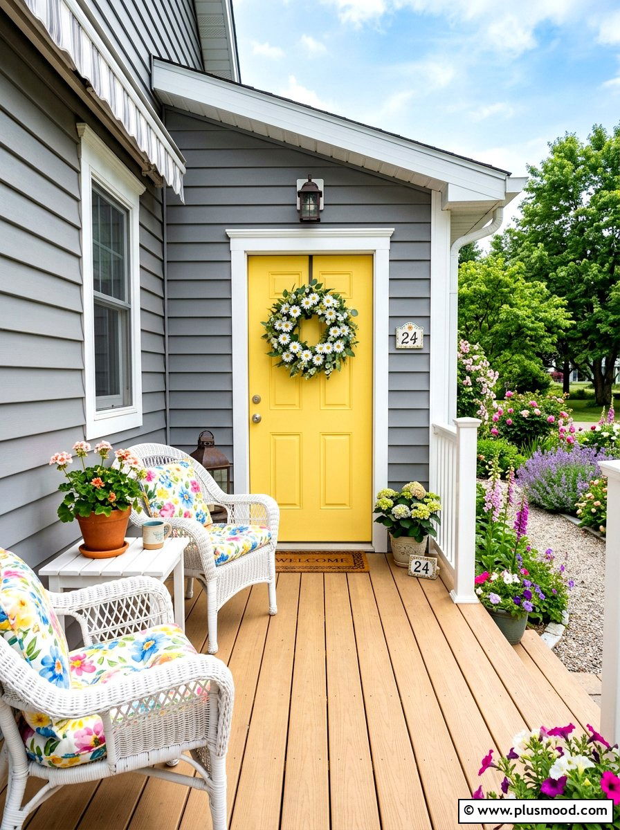 White daisy wreath - 25 summer front porch wreath ideas