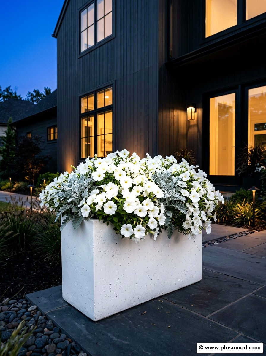 White flower planter - 25 summer planter box ideas