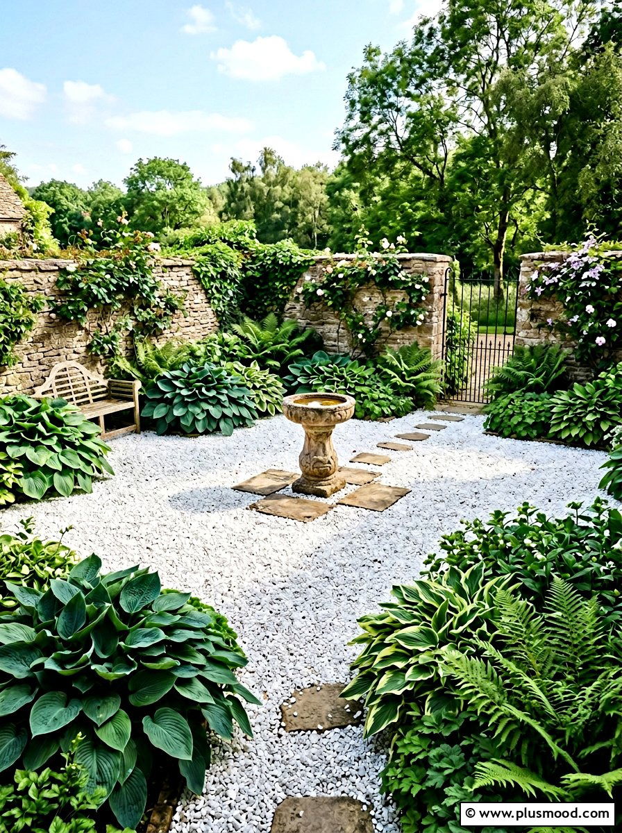 White gravel garden - 25 small backyard ideas with gravel