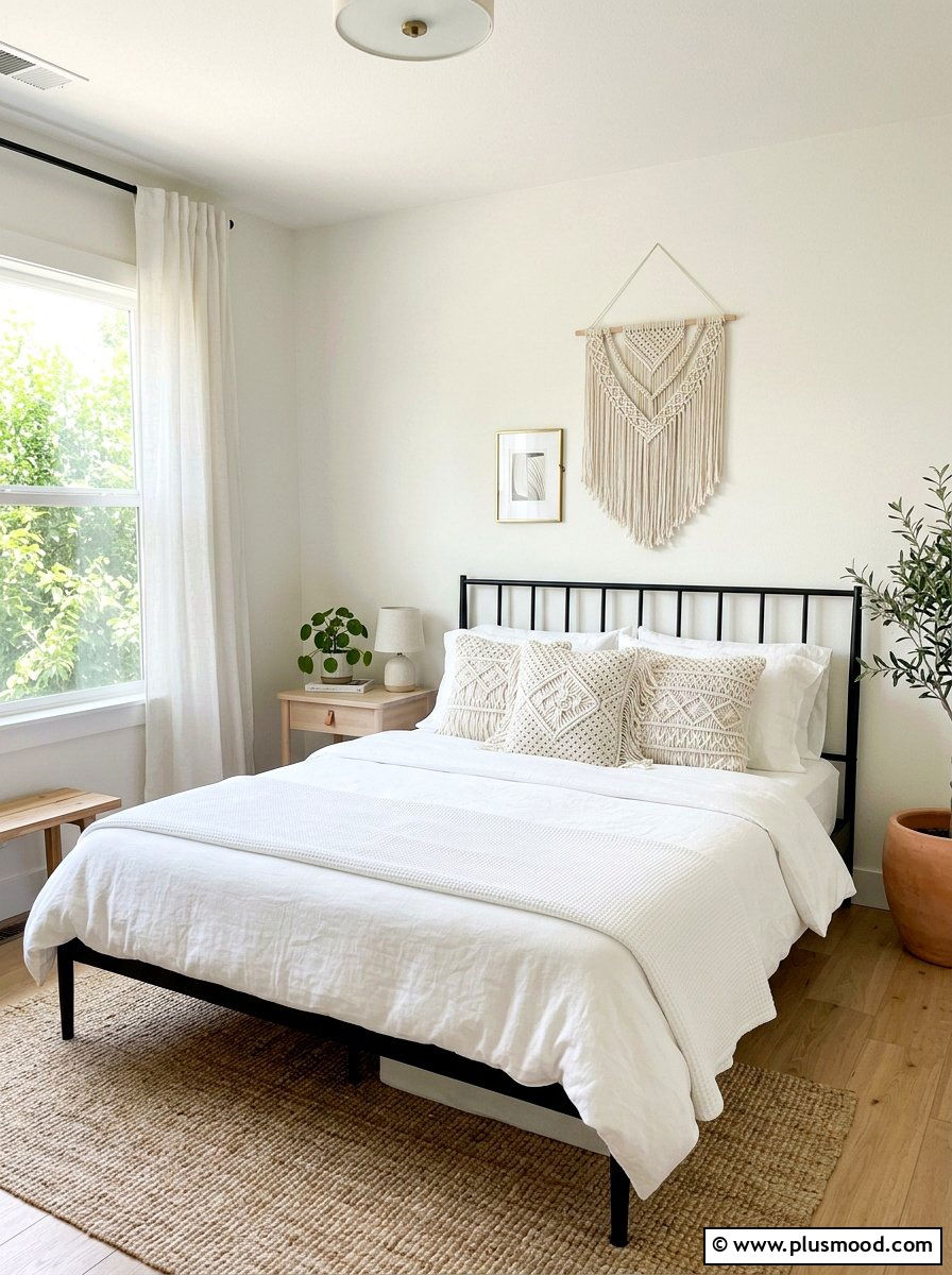 White macrame pillows - 25 summer pillow ideas for bedroom