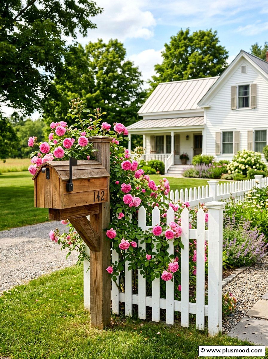 White picket fence mailbox accent - 25 summer mailbox landscaping ideas