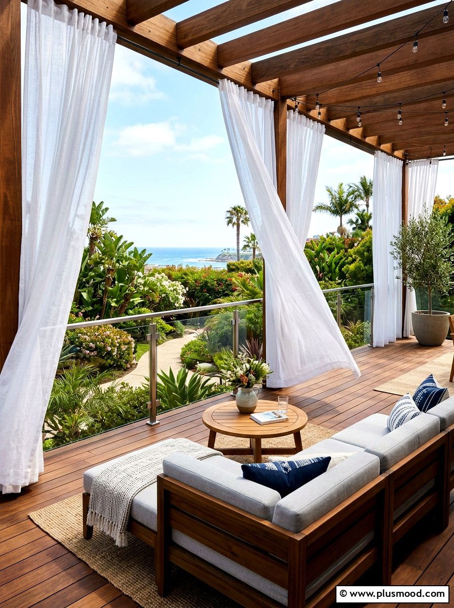 White sheer patio curtains