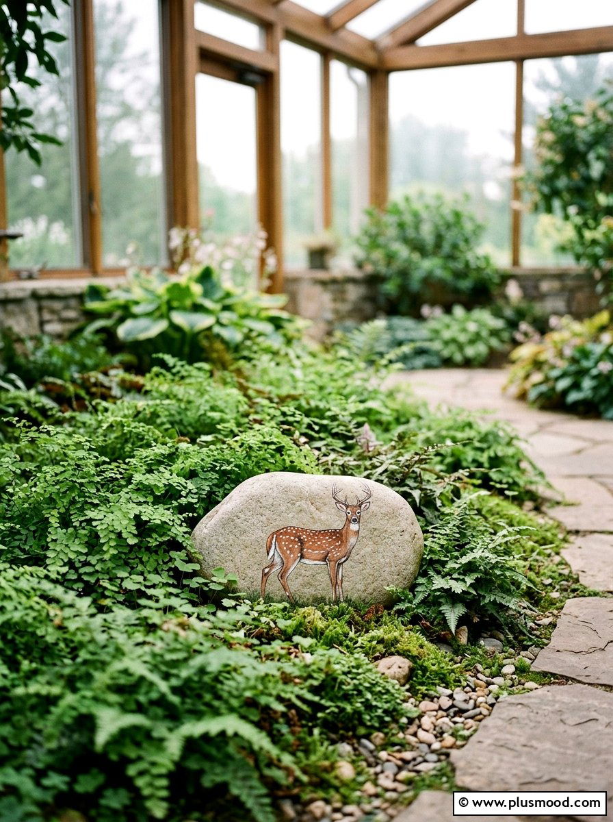 White tailed deer rock - 25 painted rock ideas with forest animals