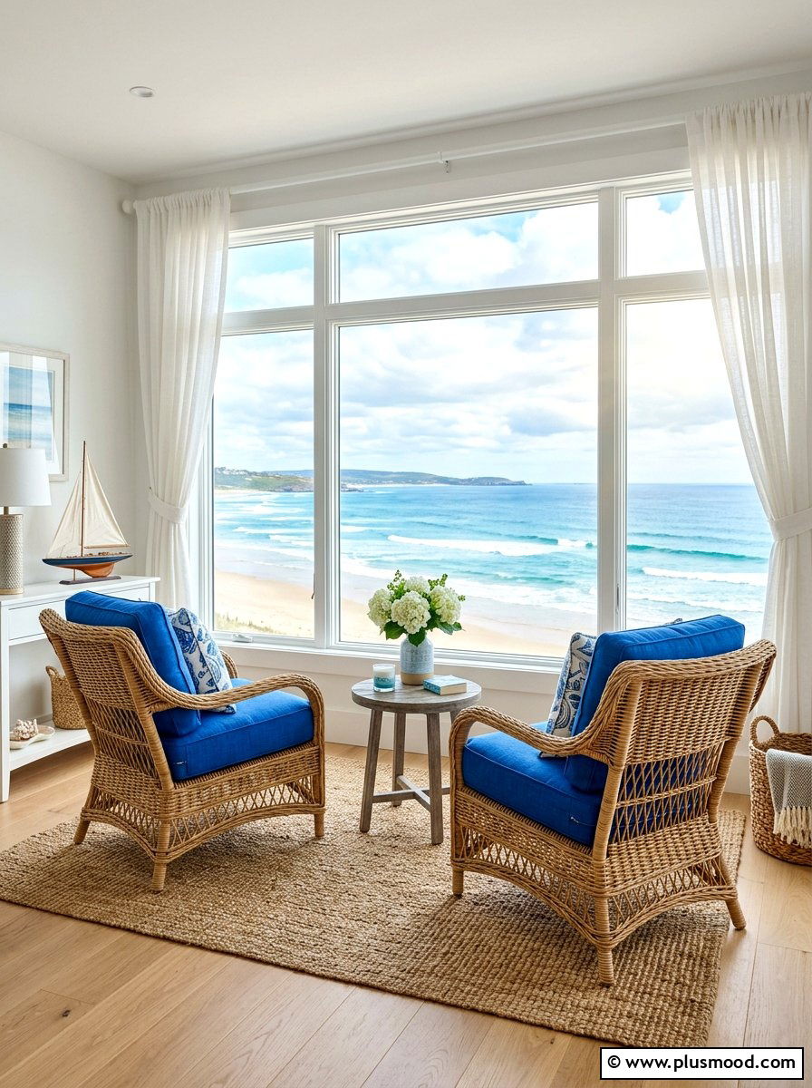 Wicker Armchairs - 25 coastal summer living room ideas