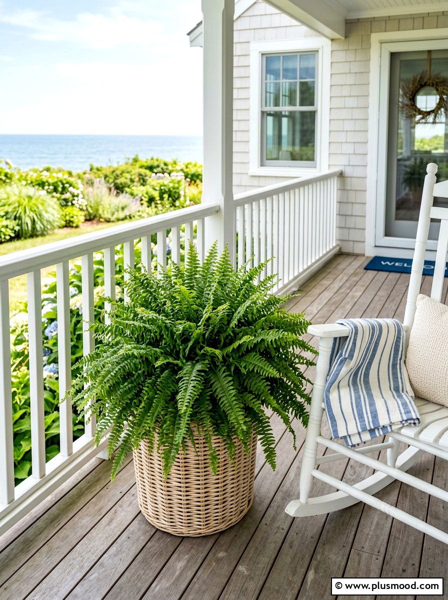 Wicker Basket Fern Arrangements - 25 summer potted fern ideas for porch