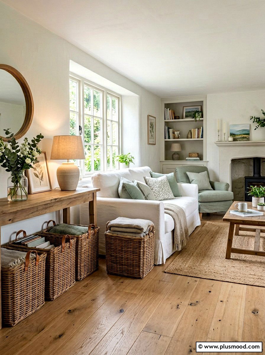 Wicker Basket Living Room - 25 summer cottage living room ideas