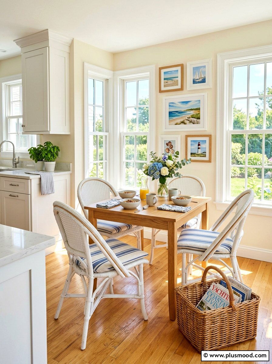 Wicker Breakfast Nook - 25 summer breakfast nook decor ideas