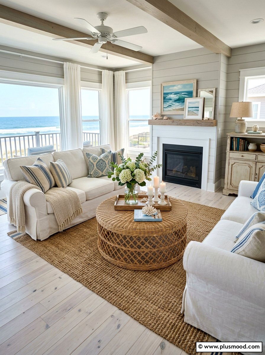 Wicker Coffee Table - 25 summer decor ideas with wicker
