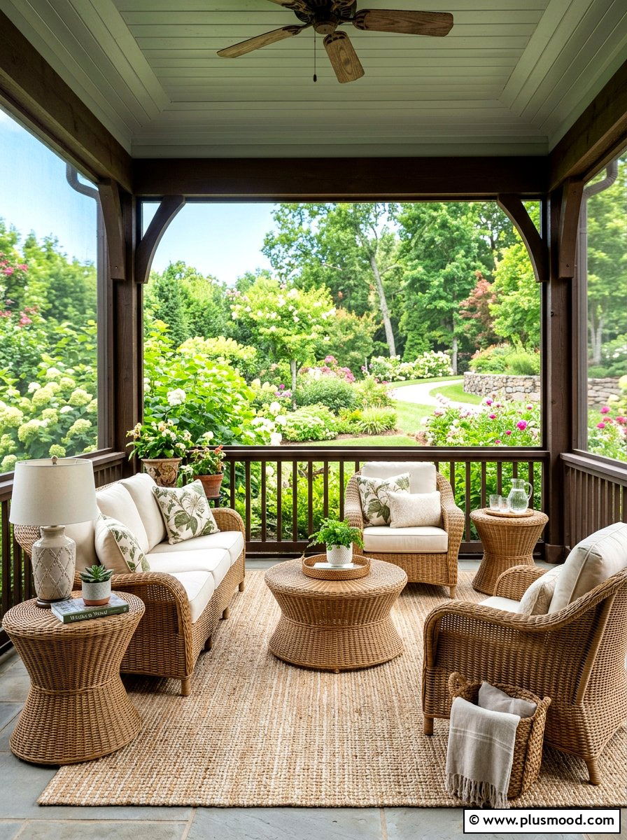 Wicker Conversation Set - 25 summer patio seating ideas