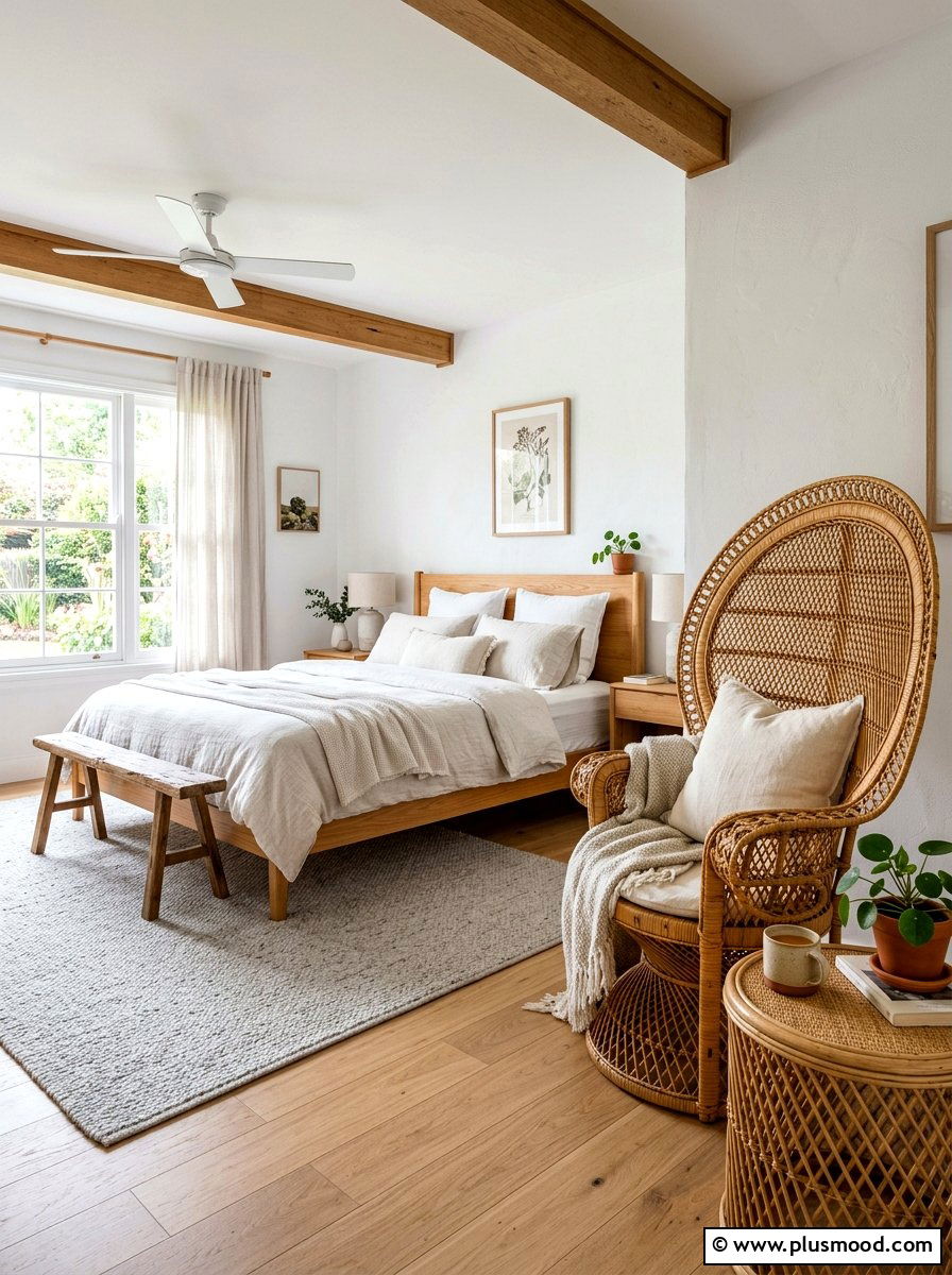 Wicker Furniture Decor - 25 light and airy summer bedroom ideas