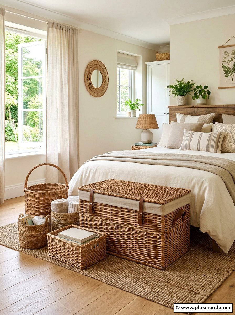 Wicker Furniture Storage Area - 25 summer decorating ideas for small homes