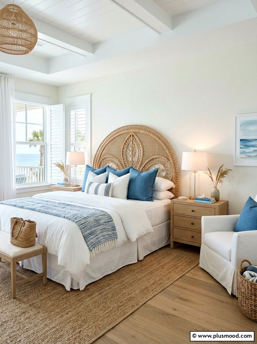 Wicker Headboard - 25 summer decor ideas with wicker