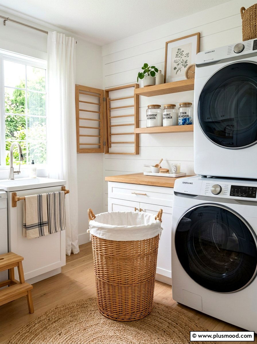 Wicker Laundry Basket - 25 summer decor ideas with wicker