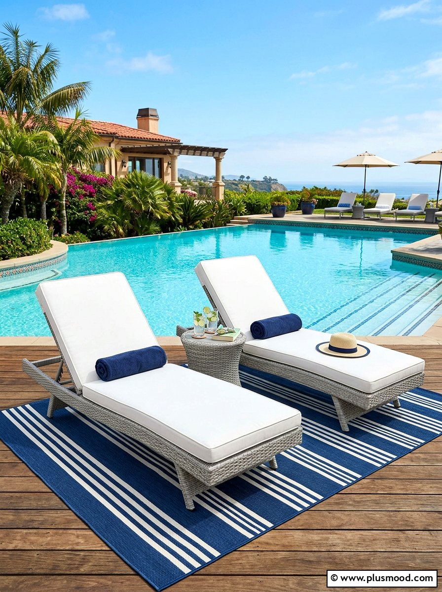 Wicker Lounge Furniture - 25 summer coastal pool area ideas