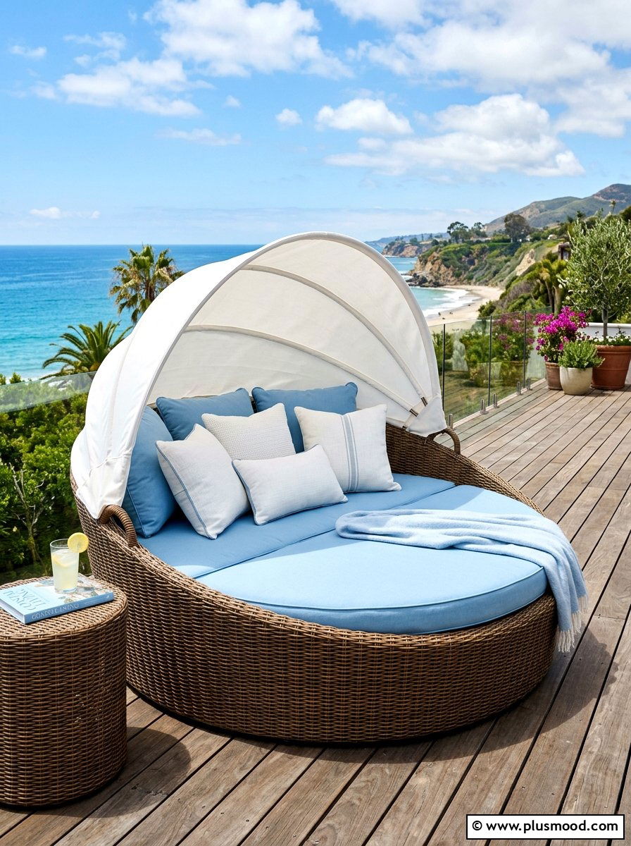 Wicker Outdoor Daybed - 25 summer backyard reading nook ideas