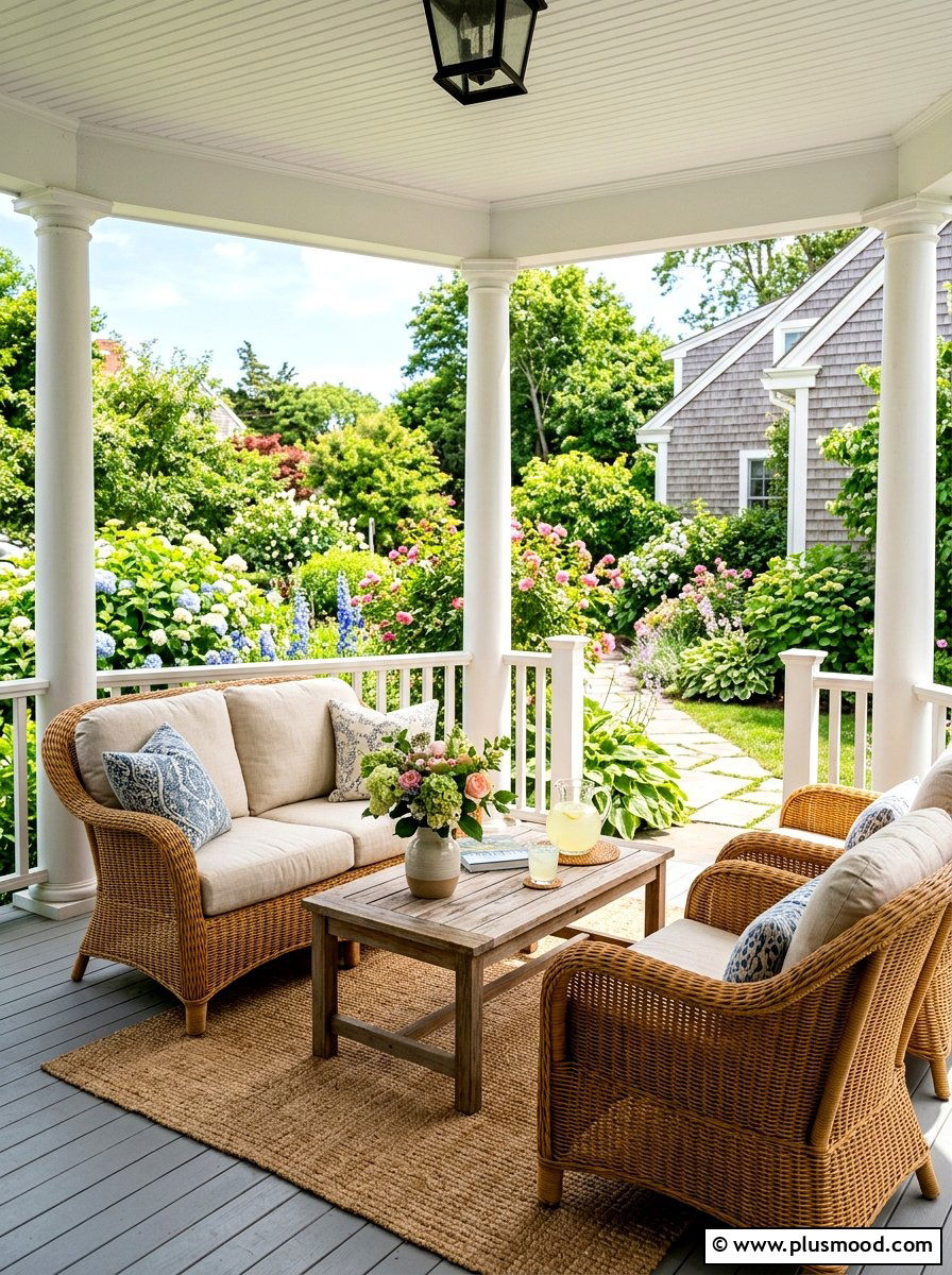 Wicker Outdoor Furniture - 25 summer rustic front porch ideas