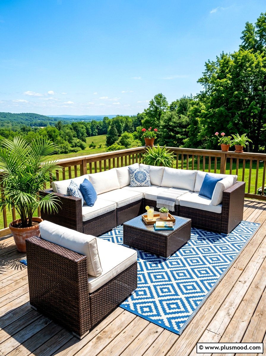 Wicker Outdoor Lounge - 25 summer boho decor ideas