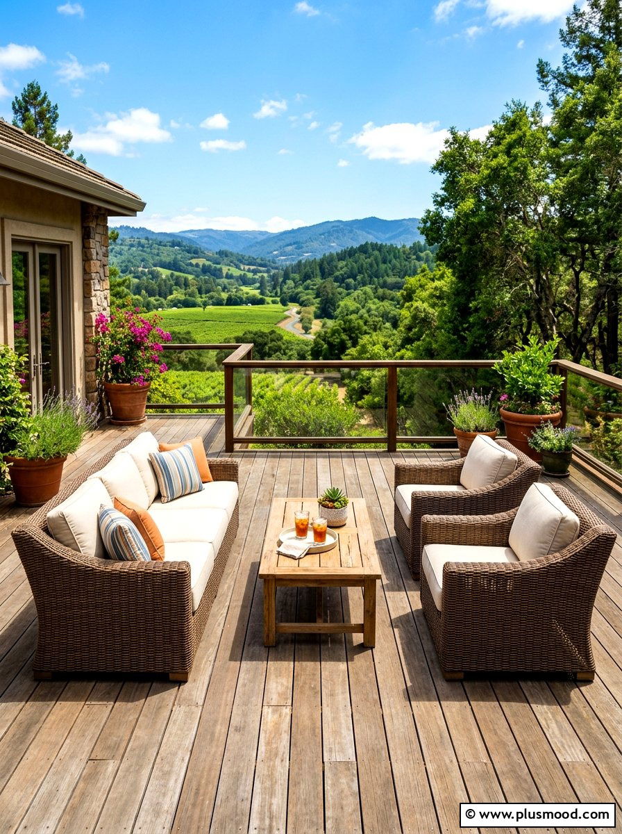 Wicker Patio Furniture Set - 25 summer rustic decor ideas