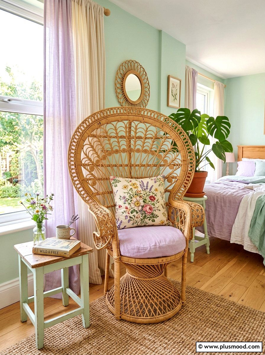 Wicker Peacock Chair - 25 summer decor ideas with wicker