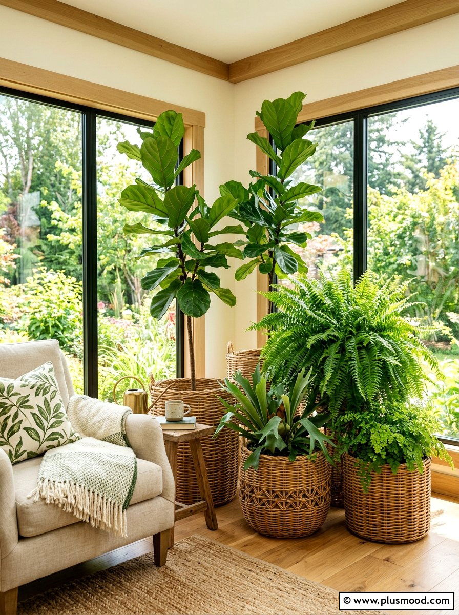 Wicker Planters - 25 summer decor ideas with wicker