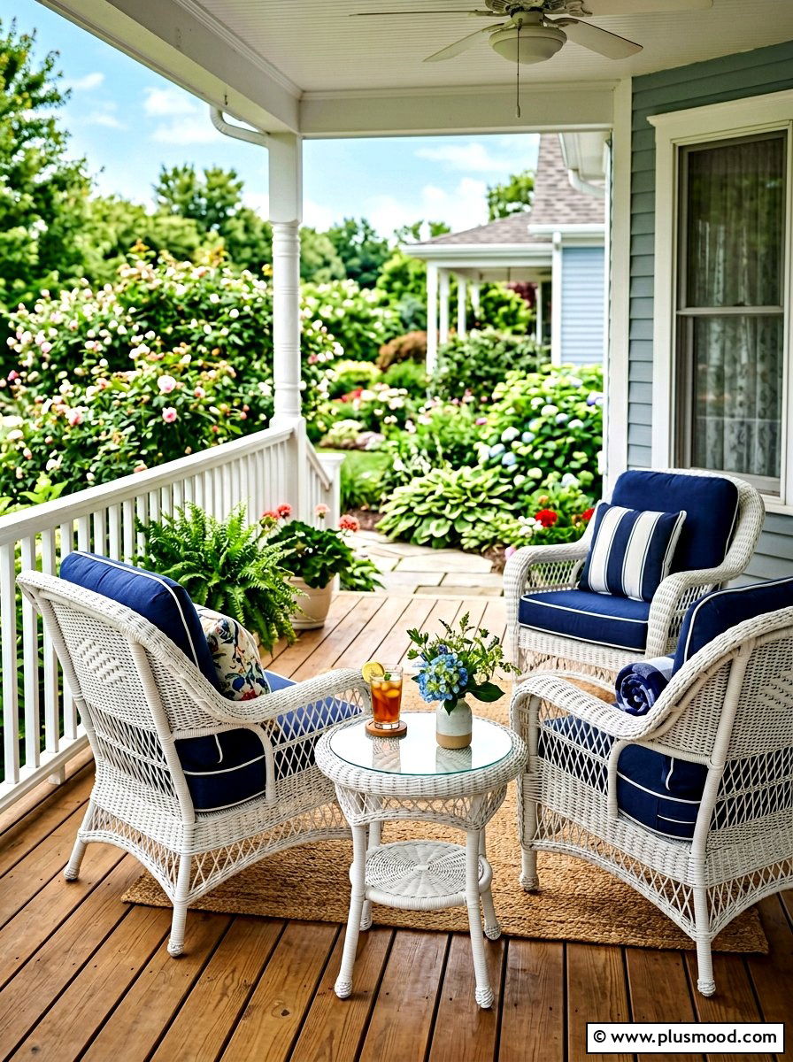 Wicker Porch Furniture - 25 summer front porch curb appeal ideas