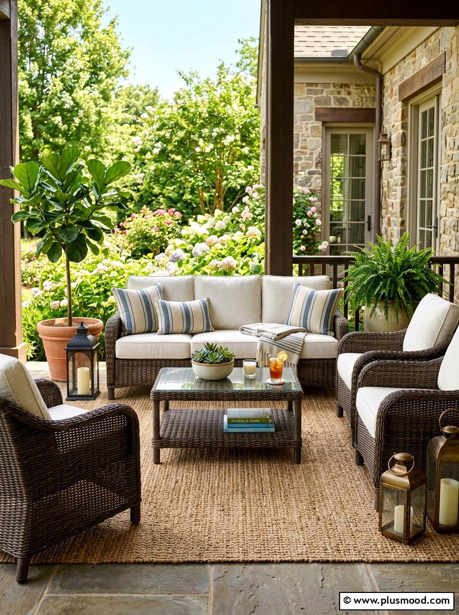 Wicker Porch Furniture - 25 summer front porch decor ideas