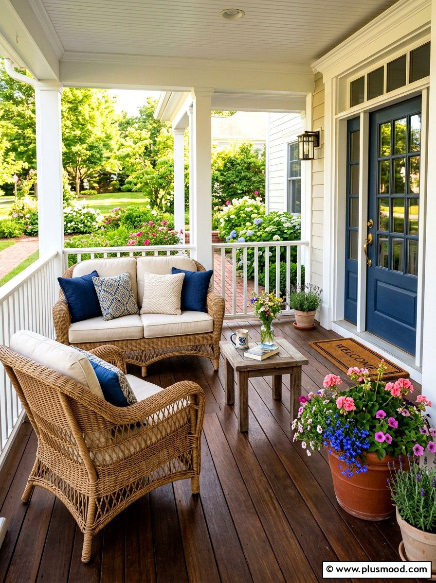 Wicker Porch Seating - 25 warm weather transition decor ideas