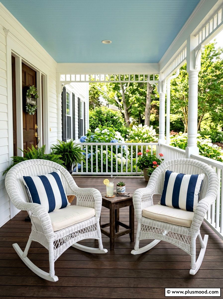 Wicker Rocking Chairs - 25 late summer front porch ideas