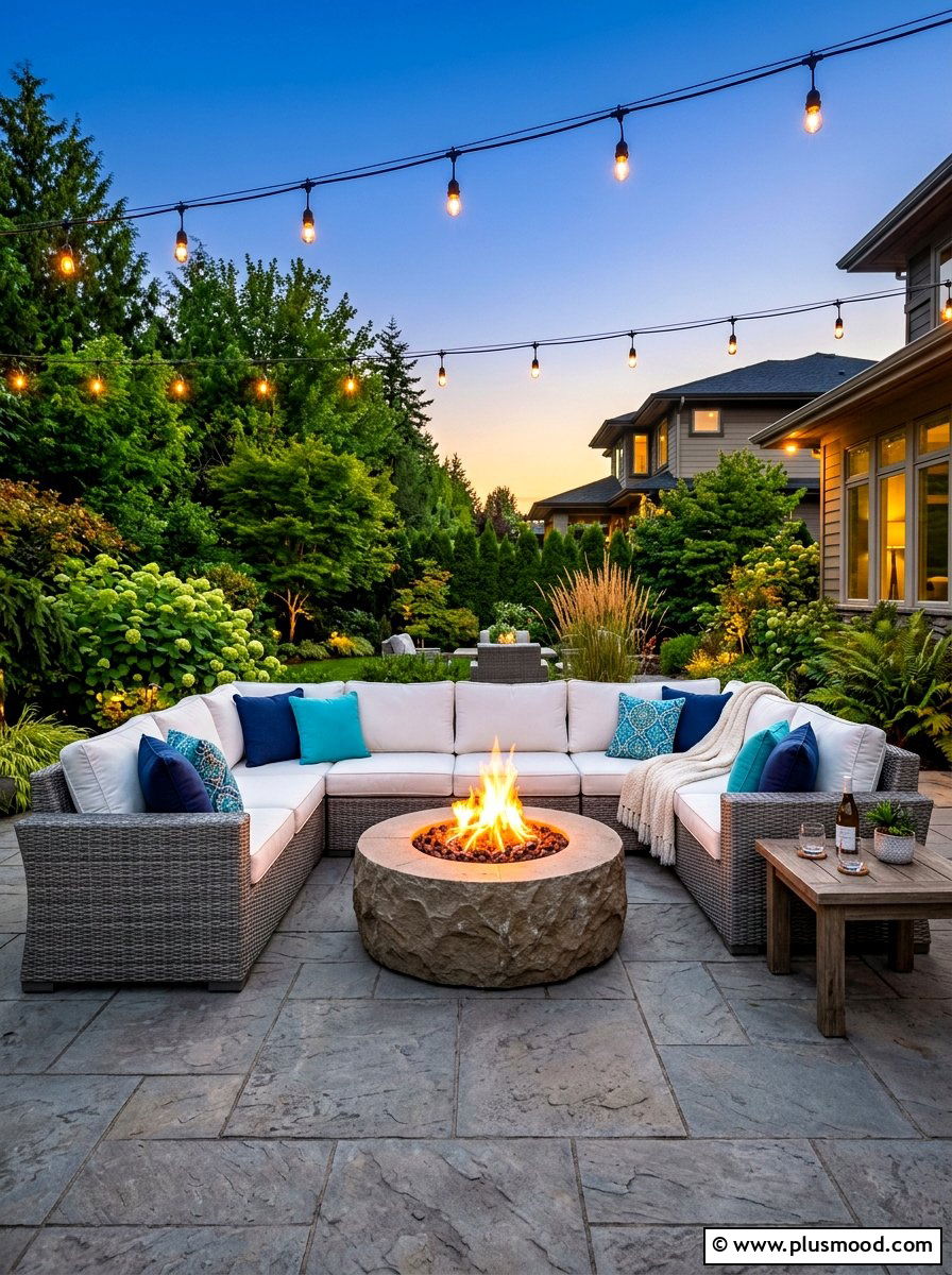 Wicker Sectional With Fire Pit - 25 summer patio ideas with wicker furniture