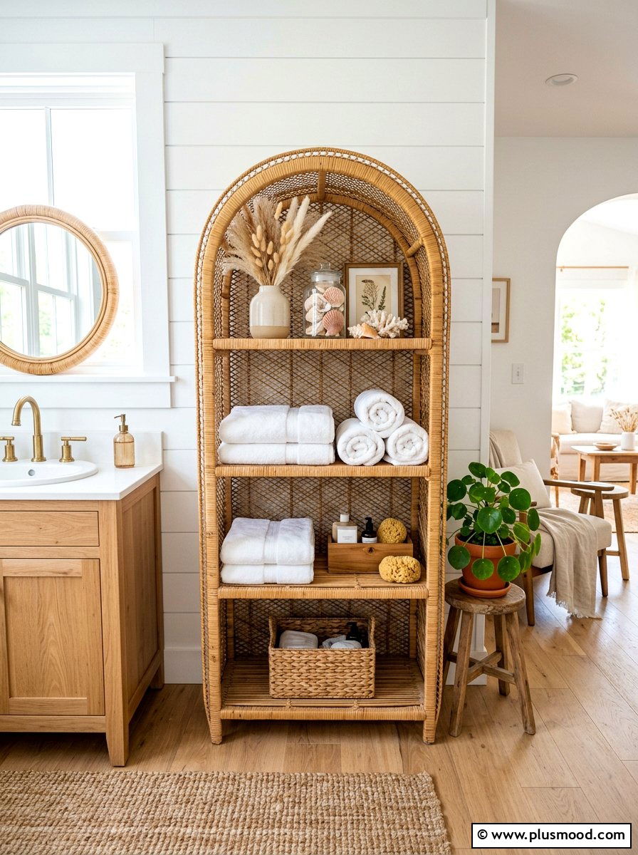Wicker Shelf - 25 summer decor ideas with wicker