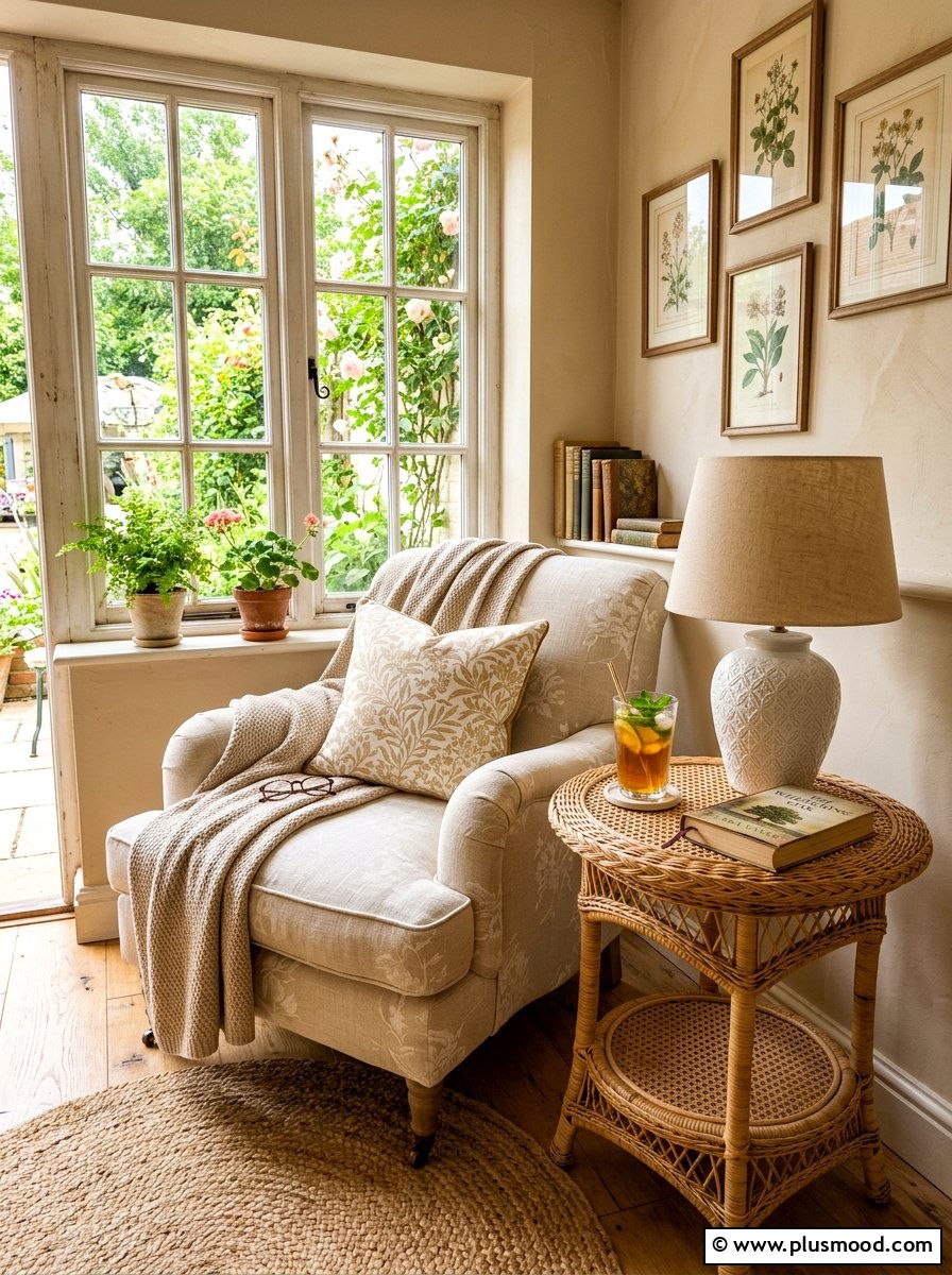 Wicker Side Table - 25 summer decor ideas with wicker
